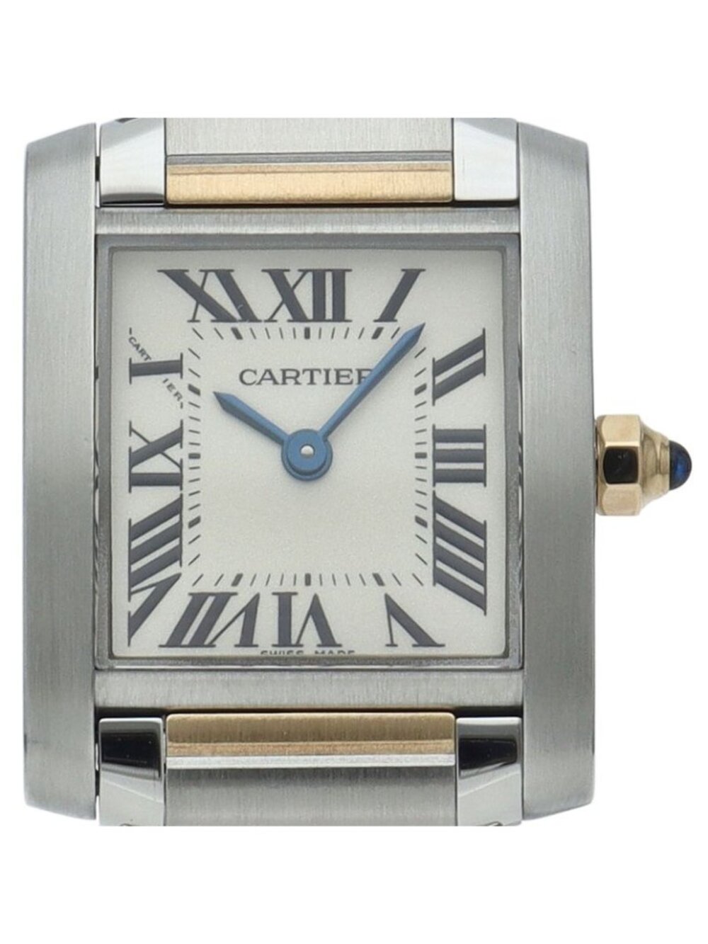 Cartier Tank Francaise SM Watch 18k Yellow Gold SS Silk